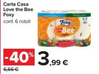 Carrefour Carta Casa Love the Bee Foxy offerta