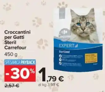 Carrefour Croccantini per Gatti Steril Carrefour offerta