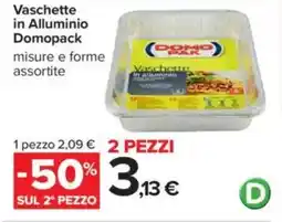 Carrefour Vaschette in Alluminio Domopack offerta