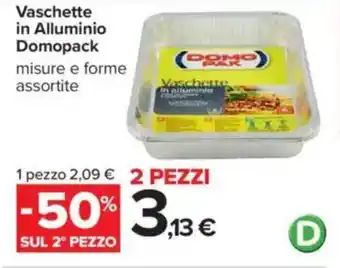 Carrefour Vaschette in Alluminio Domopack offerta