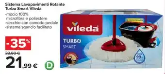 Carrefour Sistema Lavapavimenti Rotante Turbo Smart Vileda offerta