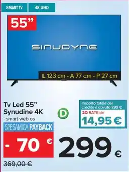 Carrefour Tv Led 55" Synudine 4K offerta