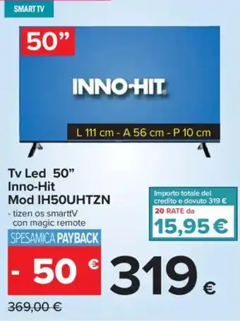 Carrefour Tv Led 50" Inno-Hit Mod IH50UHTZN offerta