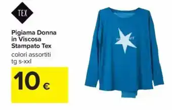 Carrefour Pigiama Donna in Viscosa Stampato Tex offerta