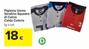 Carrefour Pigiama Uomo Serafino Squadre di Calcio Caldo Cotone offerta