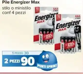 Carrefour Pile Energizer Max offerta