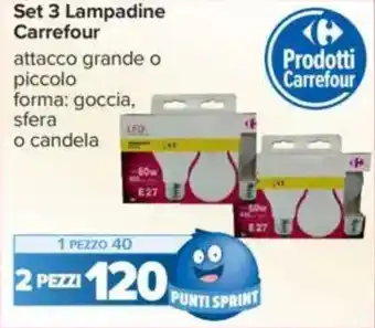 Carrefour Set 3 Lampadine Carrefour offerta