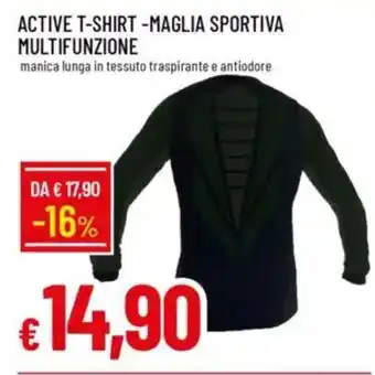 Galassia Active t-shirt -maglia sportiva multifunzione  manica lunga in tessuto traspirante e antiodore offerta