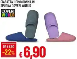 Galassia Ciabatta uomo/donna in spugna coveri world offerta