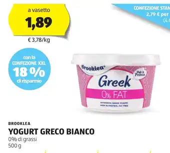 ALDI Brooklea yogurt greco bianco offerta