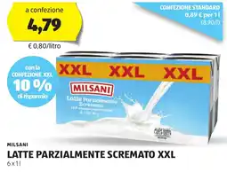 ALDI Milsani latte parzialmente scremato xxl offerta