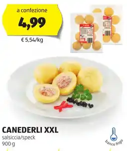 ALDI CANEDERLI XXL salsiccia/speck offerta