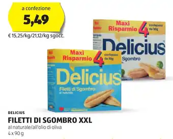 ALDI Delicius filetti di sgombro xxl offerta