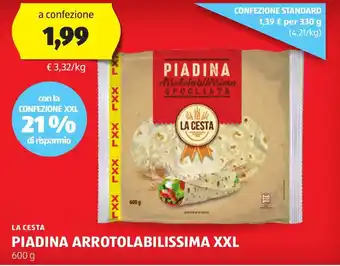 ALDI La cesta piadina arrotolabilissima xxl offerta