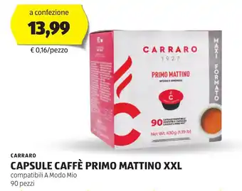 ALDI Carraro capsule caffè primo mattino xxl offerta