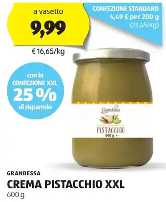 ALDI Grandessa crema pistacchio xxl offerta