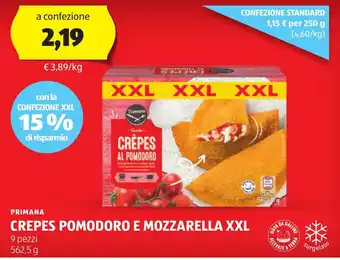 ALDI Primana crepes pomodoro e mozzarella xxl offerta