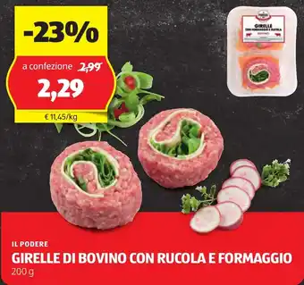 ALDI Il podere girelle di bovino con rucola e formaggio offerta