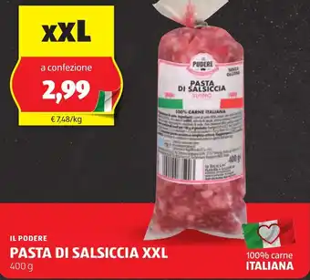 ALDI Il podere pasta di salsiccia xxl offerta