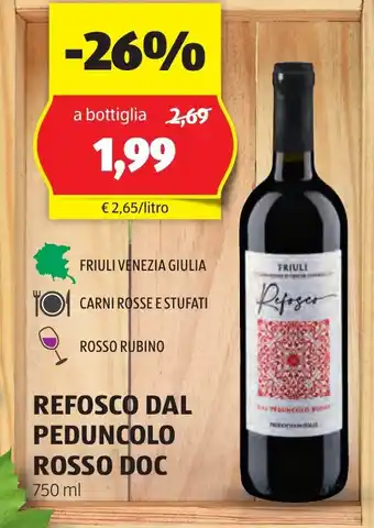 ALDI Refosco dal peduncolo rosso doc offerta