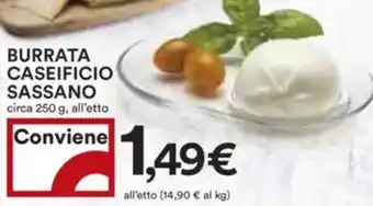 Coop Superstore Burrata caseificio sassano circa all'etto offerta