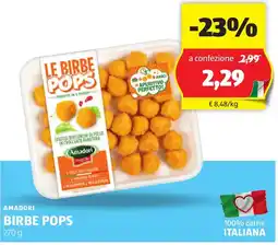 ALDI Amadori birbe pops offerta