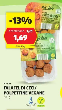 ALDI Myvay falafel di ceci/ polpettine vegane offerta