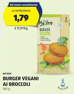 ALDI Myvay burger vegani ai broccoli offerta