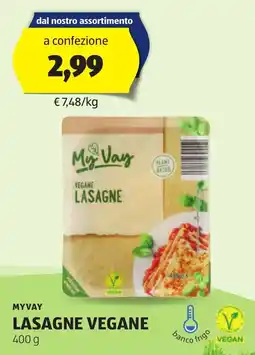 ALDI Myvay lasagne vegane offerta