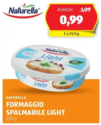 ALDI Naturella formaggio spalmabile light offerta