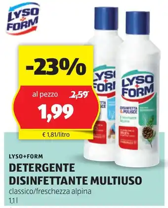 ALDI Lyso+form detergente disinfettante multiuso offerta