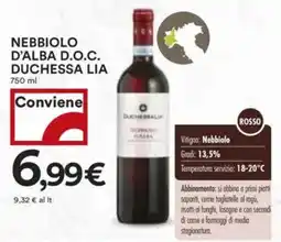 Coop Superstore Nebbiolo d'alba d.o.c. duchessa lia offerta