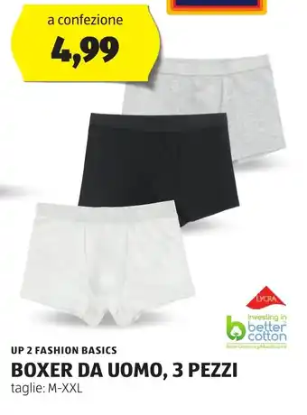 ALDI Up 2 fashion basics boxer da uomo, 3 pezzi offerta