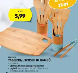 ALDI Crofton taglieri/utensili in bambù offerta