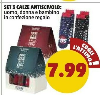 PENNY Set 3 calze antiscivolo offerta