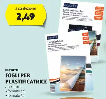 ALDI Expertiz fogli per plastificatrice offerta