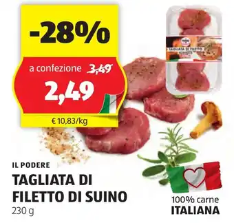 ALDI Il podere tagliata di filetto di suino offerta