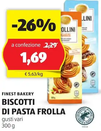 ALDI Finest bakery biscotti di pasta frolla offerta