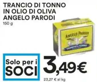 Coop Superstore Trancio di tonno in olio di oliva angelo parodi offerta