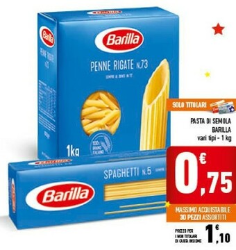 Conad City Pasta di semola 1 kg offerta