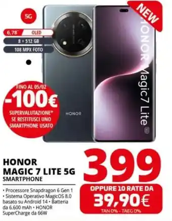 Comet HONOR MAGIC 7 LITE 5G SMARTPHONE offerta