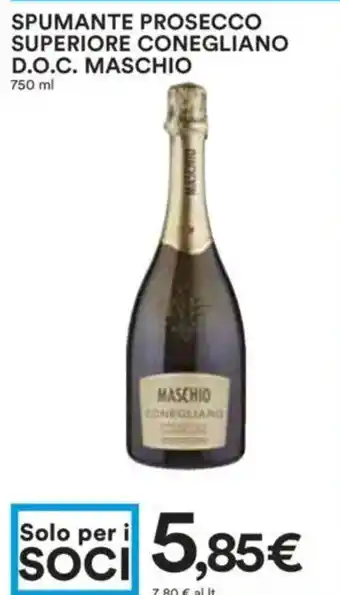 Coop Superstore Spumante prosecco superiore conegliano d.o.c. maschio offerta