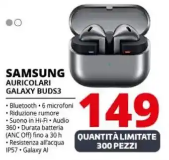 Comet Samsung auricolari galaxy buds3 offerta