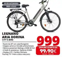 Comet Legnano aria dorina city e-bike offerta