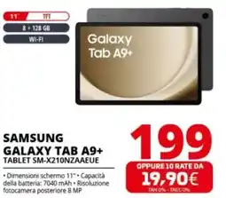 Comet SAMSUNG GALAXY TAB A9+ TABLET SM-X210NZAAEUE offerta