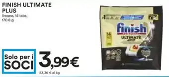 Coop Superstore Finish ultimate plus limone, 14 tabs, offerta