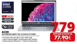 Comet ACER NOTEBOOK SWIFT GO 14 SFG14-73-540H offerta