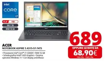 Comet ACER NOTEBOOK ASPIRE 5 A515-57-74TS offerta