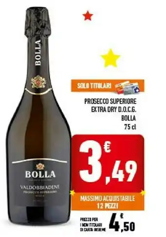 Conad Bolla prosecco superiore extra dry docg 75 cl offerta