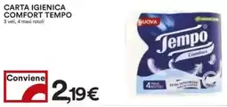 Coop Superstore Carta igienica comfort tempo 3 veli, 4 maxi rotoli offerta